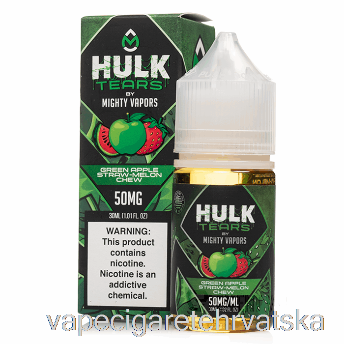 Vape Cigareta Zelena Jabuka Slamka Dinja Za žvakanje - Hulk Tears Soli - 30 Ml 50 Mg